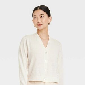 Women's Cream Cardigan Sweater